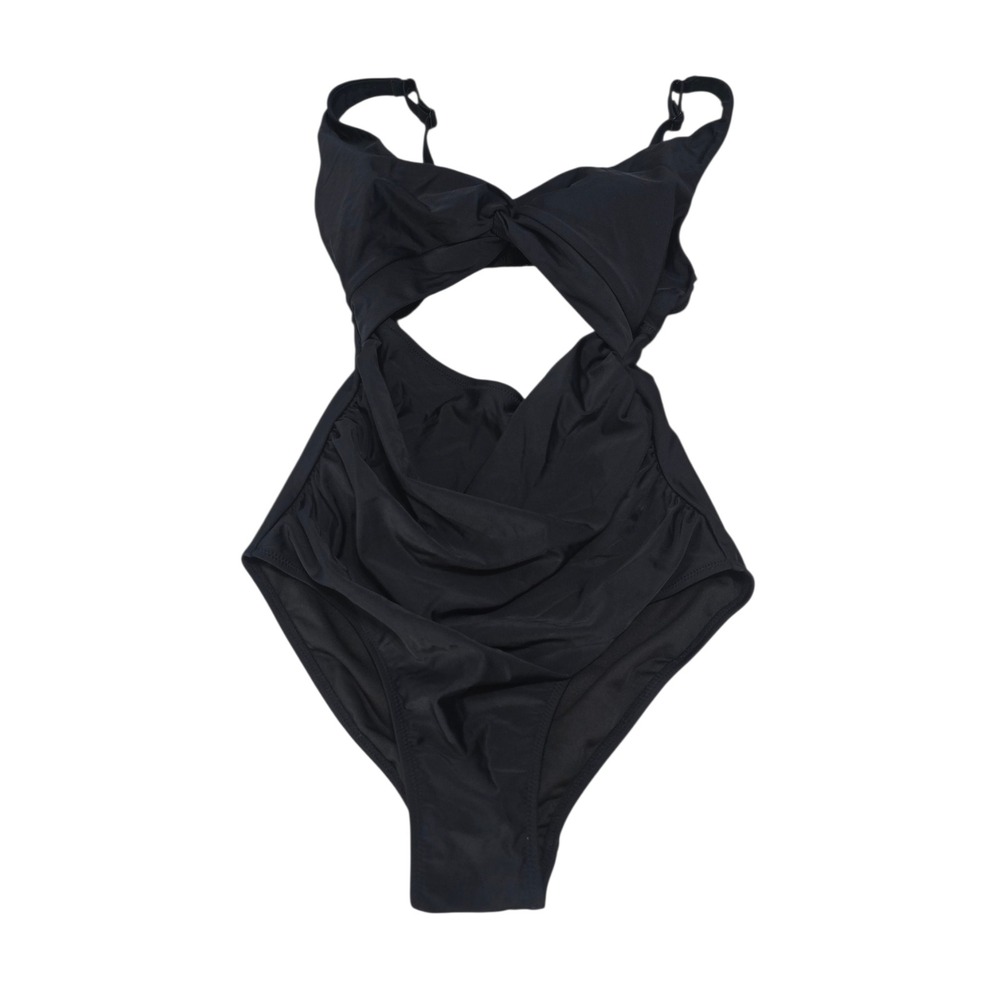 Charmo Womens Black Cutout One Piece Swimsuit Monokini UPF 50+ Size‎ Medium NEW